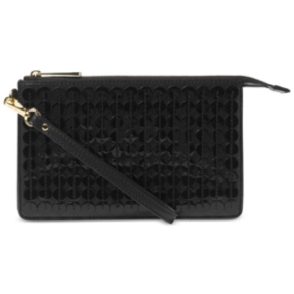 MICHAEL Michael Kors Daniela Medium Black Leather Sequins Wristlet NWT - Picture 12 of 16